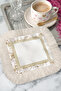 Greek Motif Luxury Fringed Presentation Napkin - Marble Reflections Classic Elegan Coaster Tissue - 8