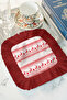 Nordic Deer Patterned Fringed Presentation Napkin - Winter Festival Rustic Red Coffee Side Presentation Napkin - 7