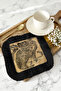 Vintage Tiger Figured Fringed Presentation Napkin - Eastern Breeze Bohemian Black Coaster Tissue - 6