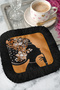 Elegant Crystal Embellished Fringed Presentation Napkin - Vintage Elegance Bohemian Black Coaster Tissue - 3