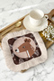 Elegant Deer Patterned Fringed Coffee Side Serving Napkin - Natural Bohemian Brown Cream Presentation Napkin