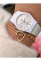 White Silicone Cord, 10 Bar Water Resistant (Suitable for Pool, Sea Use) Women's Wristwatch - 4