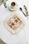 Ethnic Geometric Fringed Showy Presentation Placemat Tissue - Aztec Modern Beige Presentation Napkin - 5