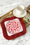 Nordic Winter Patterned Fringed Presentation Decoration Napkin - Christmas Themed Red Rustic Coffee Napkin - 5