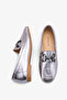 Duenas Women's Ballerinas with Genuine Leather Accessories - Silver - 5