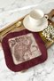 Asian Motif Fringed Presentation Napkin-Exotic Animal Figure Bohemian Burgundy Coaster Serving Napkin - 4