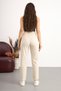 Women's High-Waisted Stretch Fabric Slim-Leg Trousers - 4