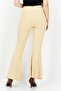 Women Regular Fit Textured Wide Leg Pant, Beige - 2