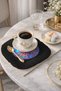 Mystical Mandala Elephant Motif Fringed Presentation Napkin - Bohemian Spiritual Black Colored Coaster Tissue - 6
