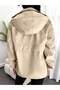 Women's Beige Lined Hooded Lace-Up Water Repellent Trench - 7