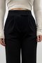 Women's Black High Waist Velcro Closure Detailed Palazzo Trousers - 5