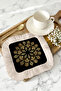 Luxurious Mandala Sparkling Fringed Presentation Napkin - Black Bohemian Cream Fringed Coaster Tissue - 6
