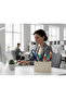 Wooden Desktop Organizer Multi-Hole Pen Holder Gray - 2