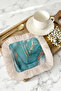 Marble Effect Luxury Tasseled Presentation Napkin - Akua Gold Modern Cream Fringed Coaster Tissue - 3