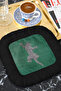 Leopard Motif Luxury Fringed Decorative Fabric Napkin - Bohemian Emerald Black Coaster Tissue - 7