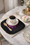 Mandala Motif Fringed Decorative Napkin - Bohemian Energetic Purple Black Tasseled Coaster Napkin - 5
