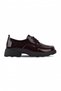 Trapy Women's Genuine Leather Lace-Up Thick Soled Loafer Shoes 4318