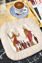 Ancient Greek Art Fringed Presentation Napkin-Classic Retro Wine-Themed Beige Burgundy Coaster Tissue - 4