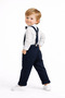 Baby Boy Suspender Pants Set with Bow Tie Stylish Kids Outfit - 6