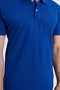Men's Slim Fit 100% Cotton Short Sleeve Polo Collar Navy Blue T-Shirt - 5