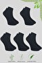 5 Pairs Boxed Men's Bamboo Booties Socks Stitch-Free Toe Anti-Sweat Short Socks - 6