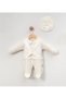 Baby Boy Ecru Tuxedo Jumpsuit – Bow Tie Vest Set Hat Hospital Take-Home & Special Occasion Religious Ceremony Set - 2