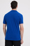 Men's Slim Fit 100% Cotton Short Sleeve Polo Collar Navy Blue T-Shirt - 7