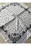 White Patterned Scarf Bandana 50X50 cm Women's Clothing Accessory - 4