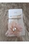 Tulle Pearl Zircon Stone Detailed Girls' Bow and Flower Model Figured Buckle Set