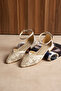 Daisy Patterned Ankle-Strapped Women's Stylish Ballerinas - 4