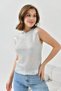 Women's Crew Neck Shiny Camisole Knitwear Sweater 10731 - 8