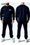 The Hoodless, Navy Blue Tracksuit Is Designed with Original Prints. - 6