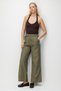 4808 women's wide leg trousers with buckle detail - khaki