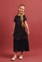 Girl's Sequined Fringed Tulle Detailed Long Dress – Special Occasion Holiday Dress