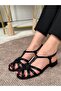 Nerissa Women's Glittery Hellenistic Model Cage Toe Sandals - 6