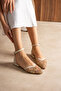 Sequin Embroidered Women's Stylish Ankle-Strap Ballerinas - 3