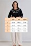 Women's Plus Size Ethnic Pattern Printed V-Neck Tassel Tie Collar Three Quarter Wide Sleeve Stretchy Blouse - 3
