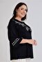 Women's Plus Size Ethnic Pattern Printed V-Neck Tassel Tie Collar Three Quarter Wide Sleeve Stretchy Blouse - 8