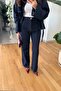 Women's Tie-Detail Oversized Jacket and Pants Denim Set - 6