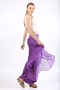Women's Purple Italian Envelope-Closed Lined Silk Trousers - 3