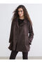 Sparkling Choices from Shining Store Double Breasted Roba Collar Loose Fit Women's Trench Coat