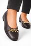 Women's Gold Chain Stone Detailed Flat Ballerinas – Casual & Office Stylish Comfortable Shoes - 3