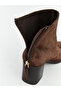 New season brown suede Suede heeled shoes from gulis gi̇yi̇m. - 6