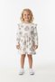 Girls' Dress White Color Flower Patterned Ruffle Skirt Twill Fabric Long Sleeves - 5