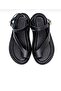 Janie Women's Genuine Leather Buckle Black Sandals - 5