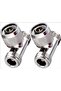 Dual N-Type Male to Female 3-Way Coaxial RF Adapter – Brass, Nickel Plated - 5