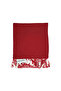 Burgundy Toile Patterned Double-Sided Cocktail Napkin with Ruffle Detail, 1 Piece - 2