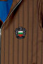 Brown Bulgaria Emblem Printed Tracksuit Set with Zipper Pockets, Straight Leg, Striped, Luxury Fabric, Men's - 3