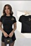 NEW SEASON Women's Buckled Bust-Detail Sandy Short Sleeve Blouse 0074