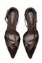 Eleni̇ Women's Brown Satin Cross-Strapped Ankle Buckle Pointed Toe 7.5 cm Thin Heeled Shoes - 3